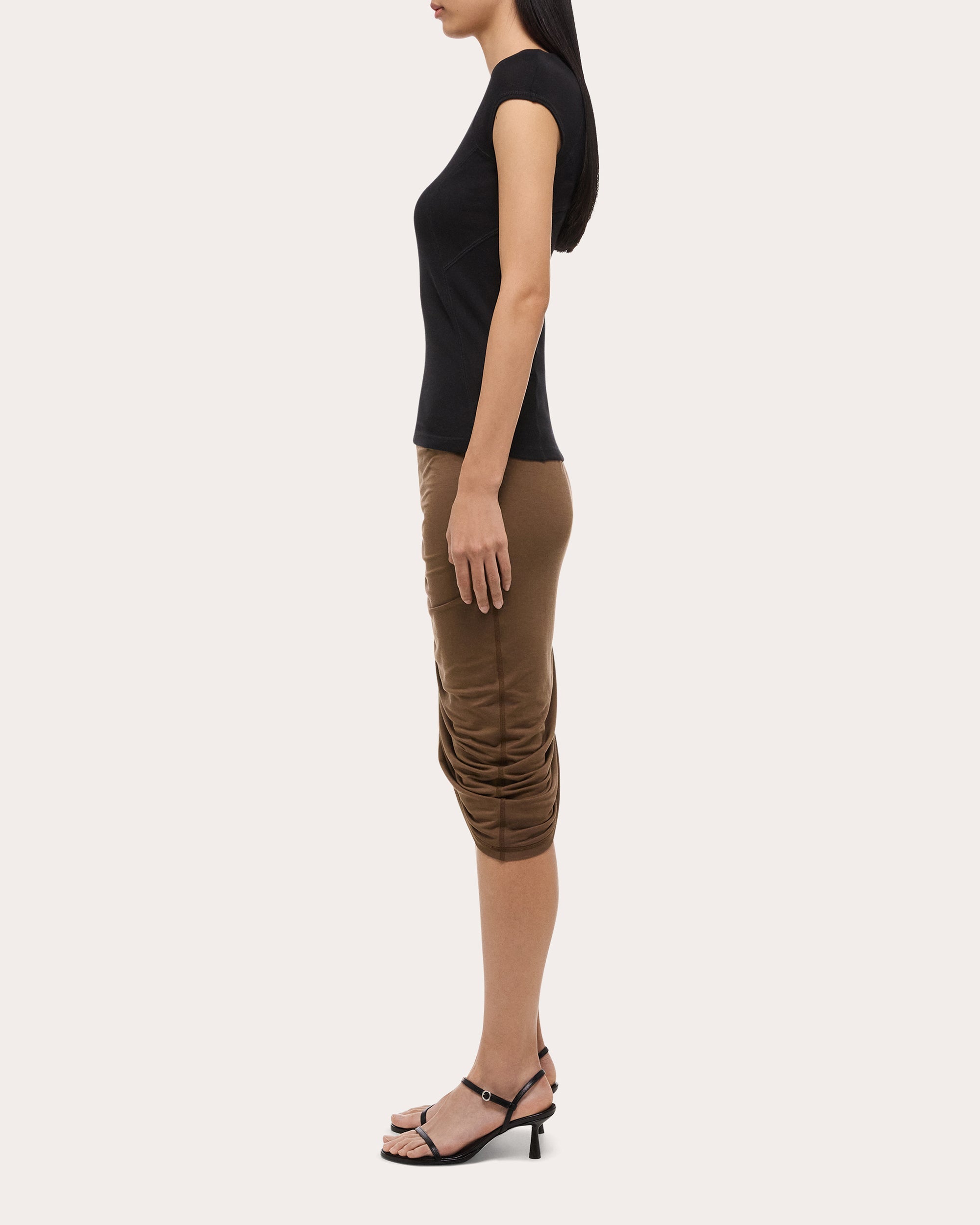 Paneled Ribbed Modal and Cotton-Blend Top
