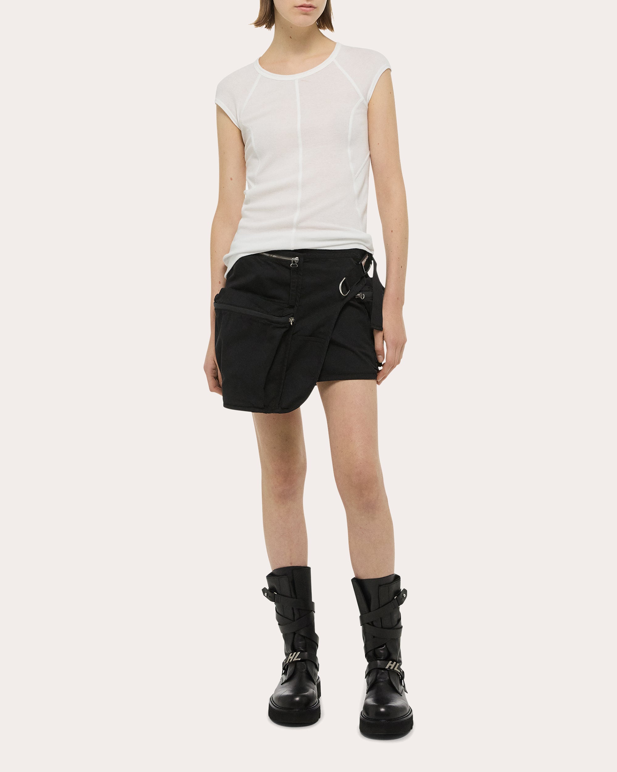 Paneled Ribbed Modal and Cotton-Blend Top