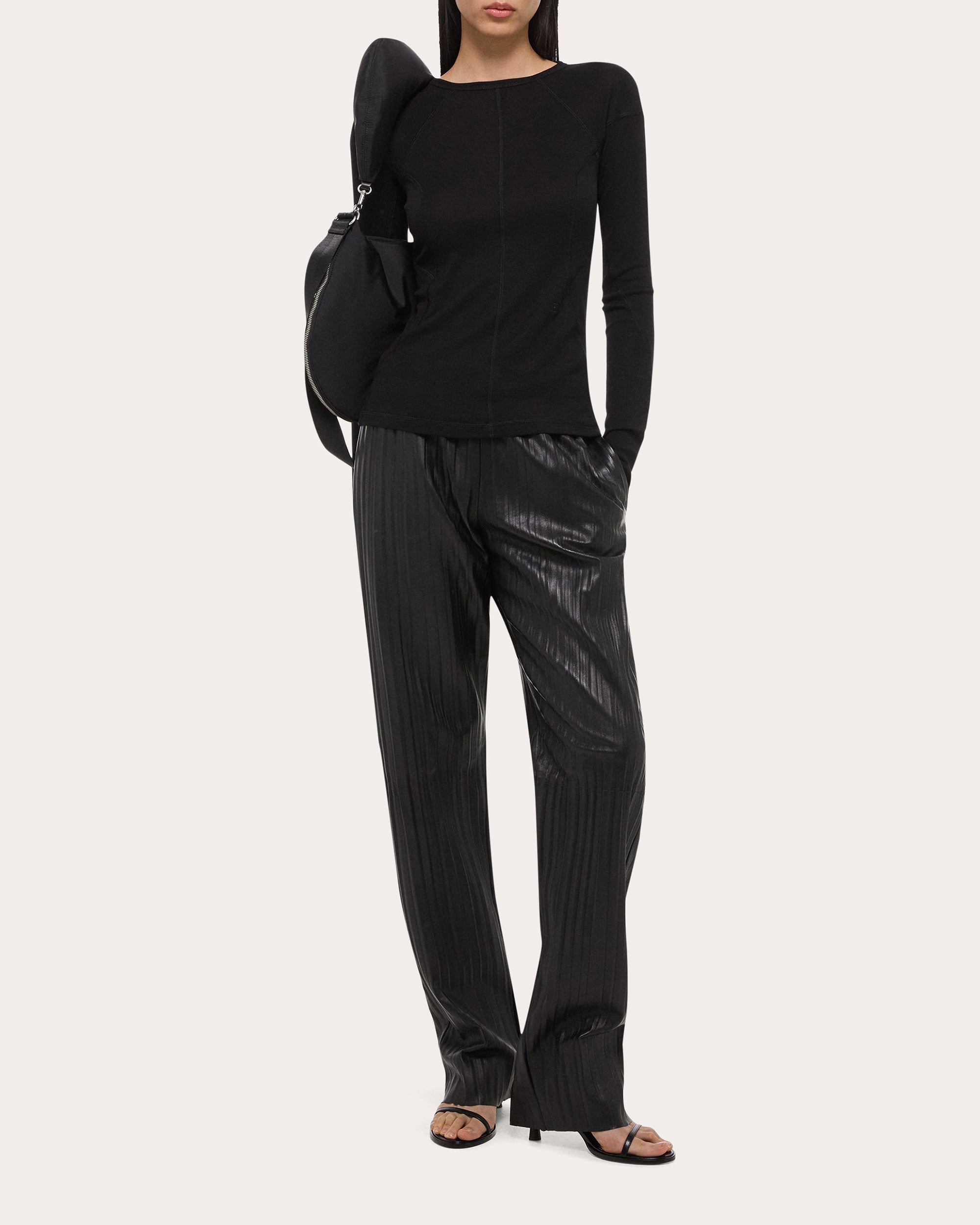 Paneled Ribbed Modal and Cotton-Blend Top