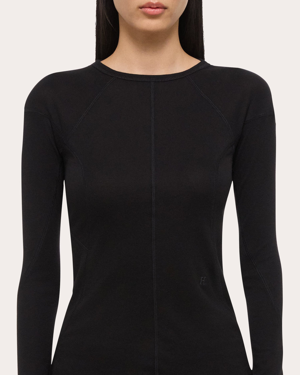 Paneled Ribbed Modal and Cotton-Blend Top