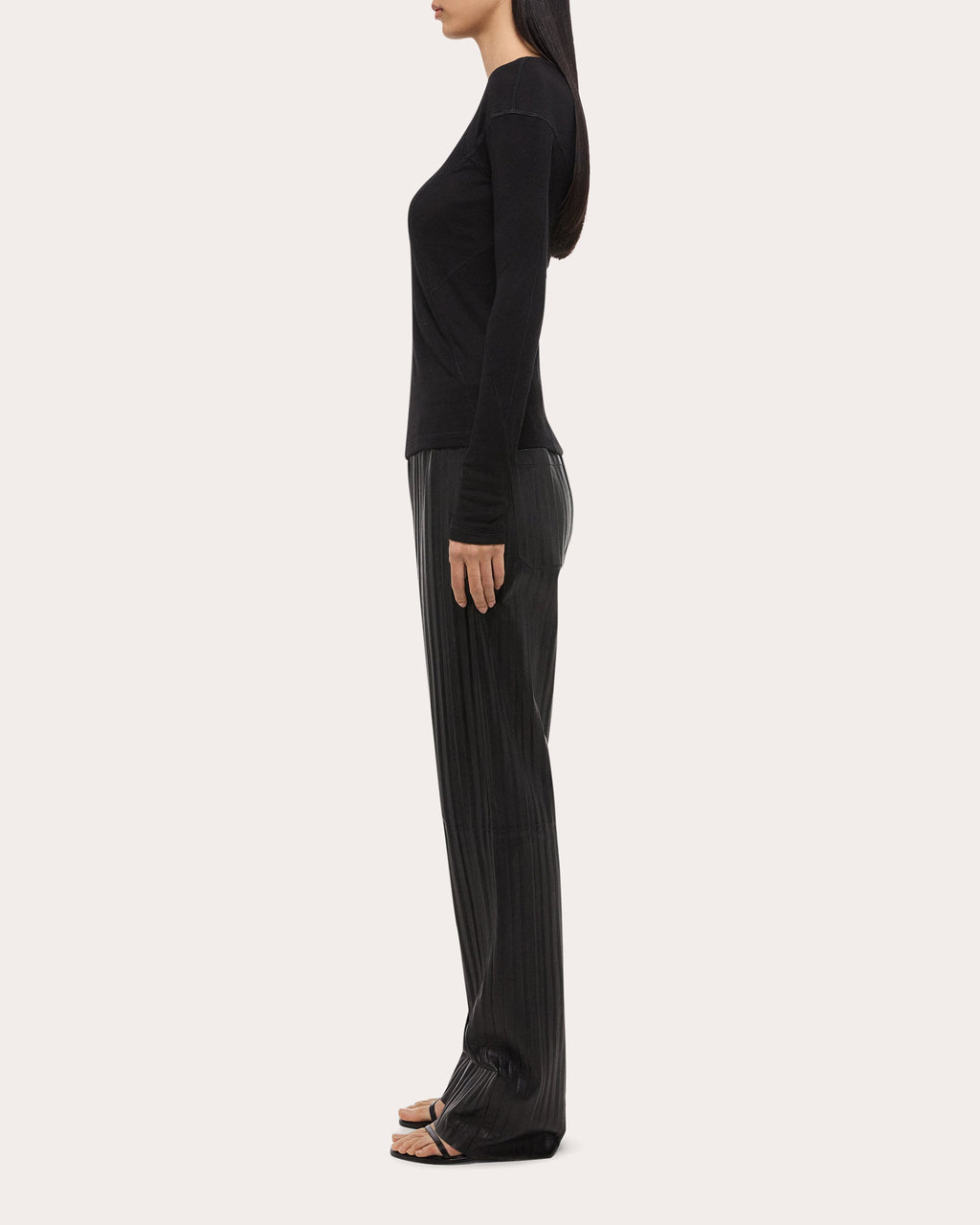 Paneled Ribbed Modal and Cotton-Blend Top