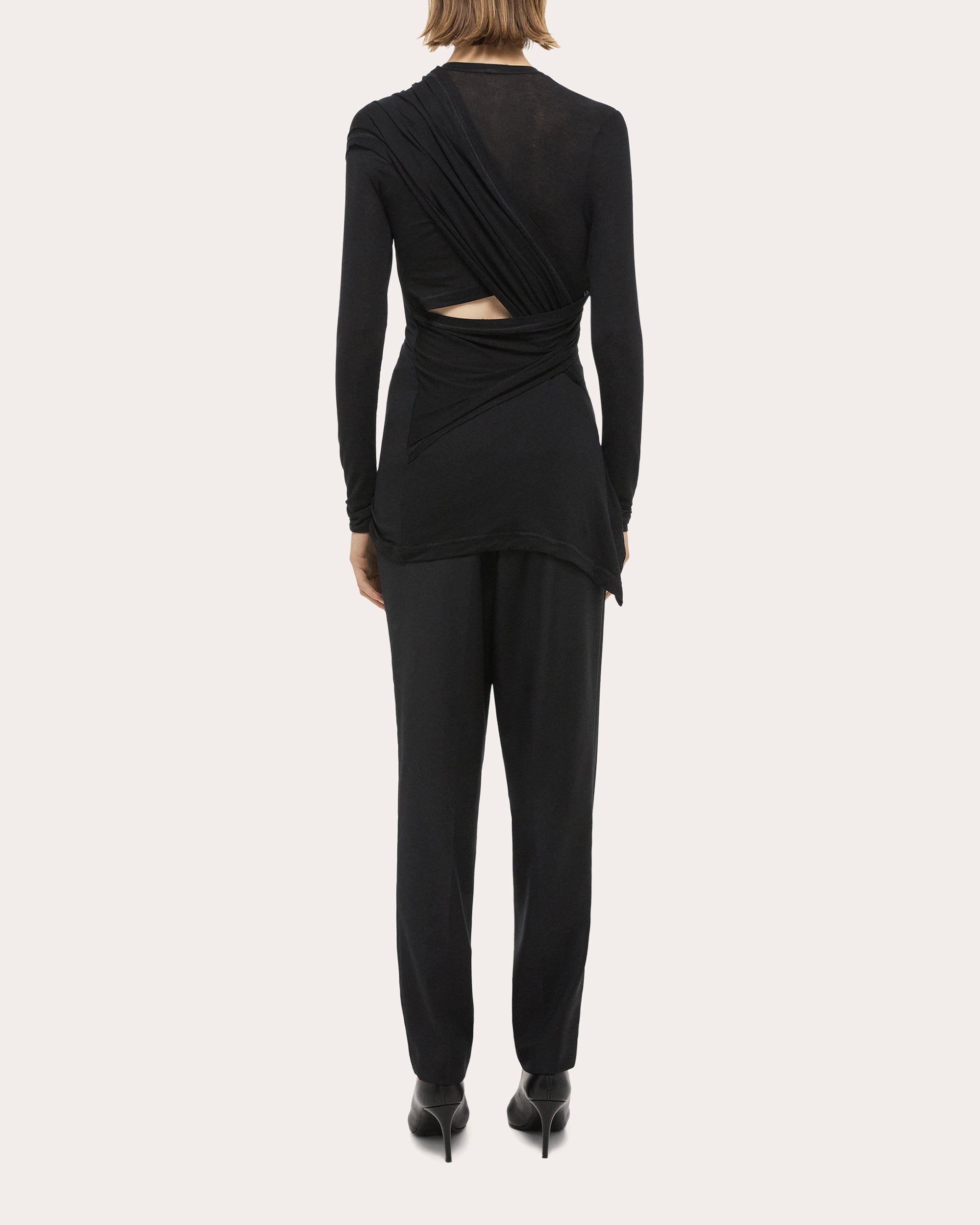 Jersey Protection Long-Sleeve Wrap Top