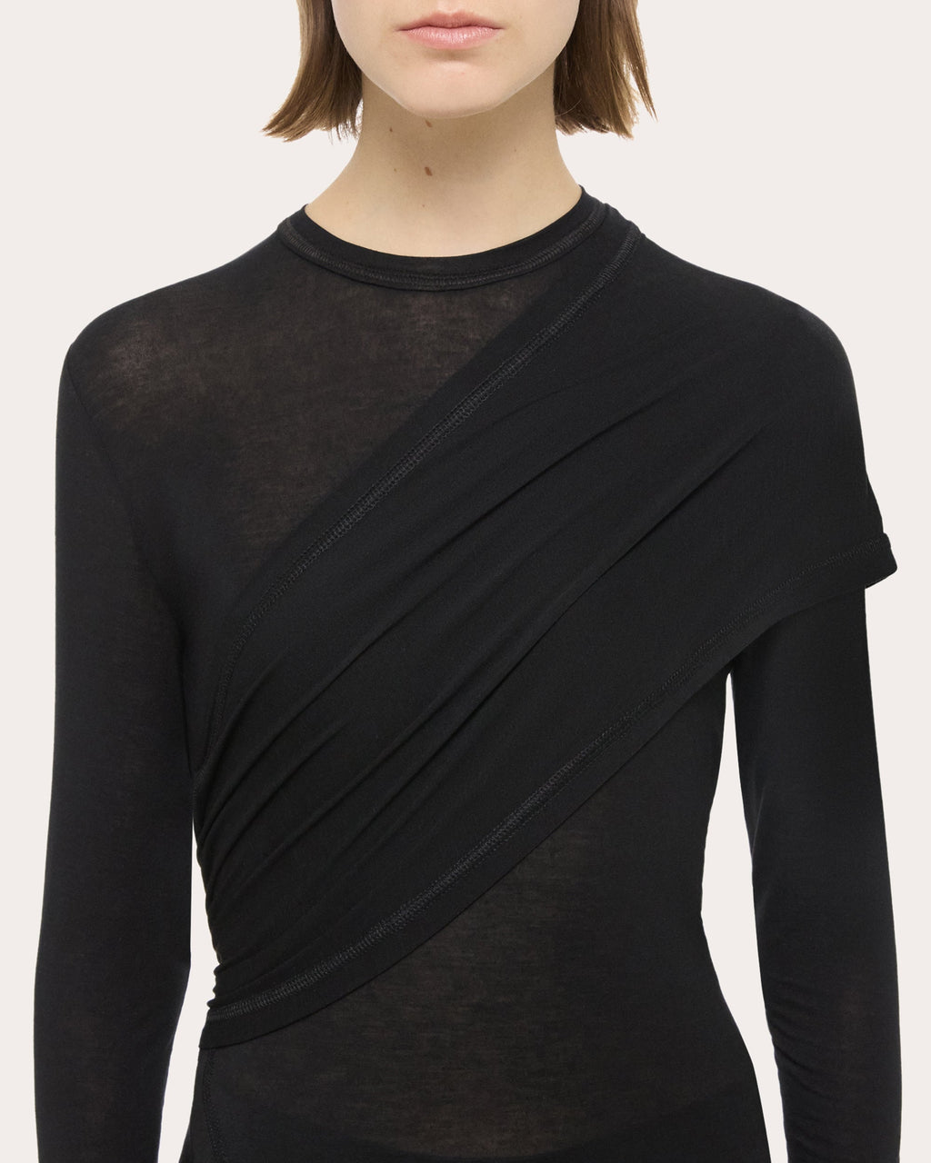 Jersey Protection Long-Sleeve Wrap Top
