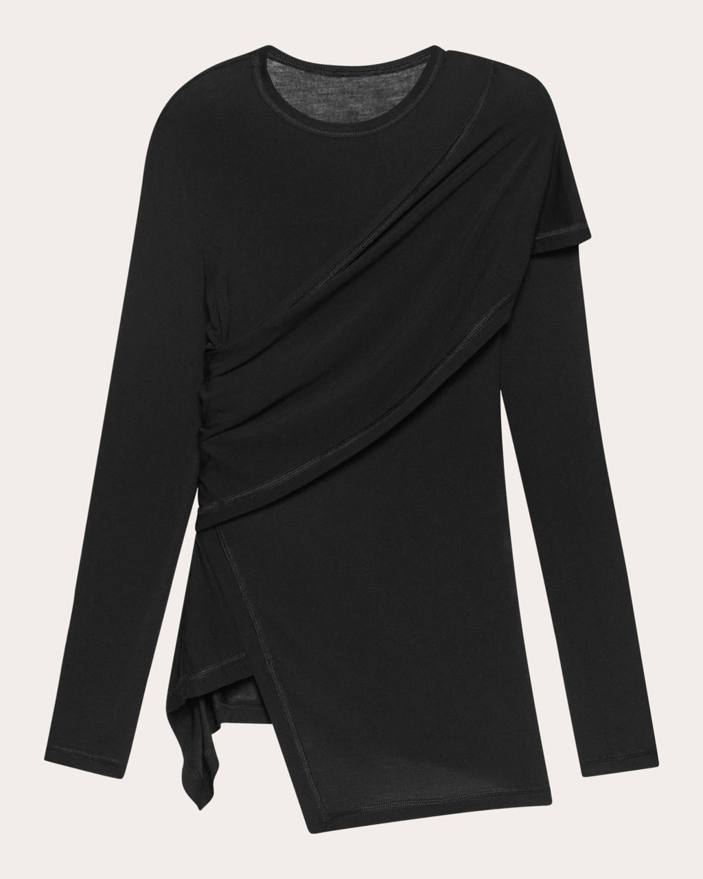 Jersey Protection Long-Sleeve Wrap Top