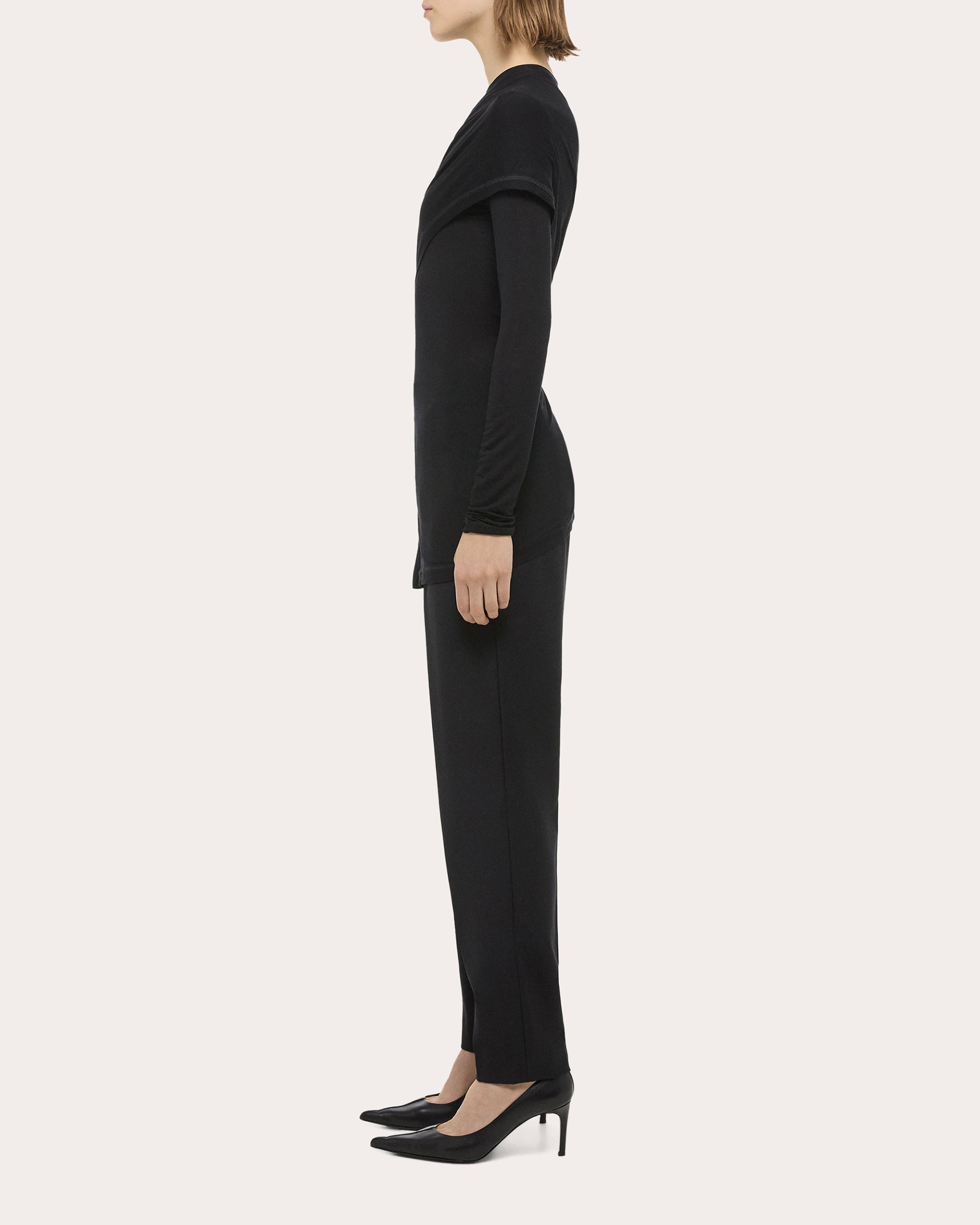 Jersey Protection Long-Sleeve Wrap Top