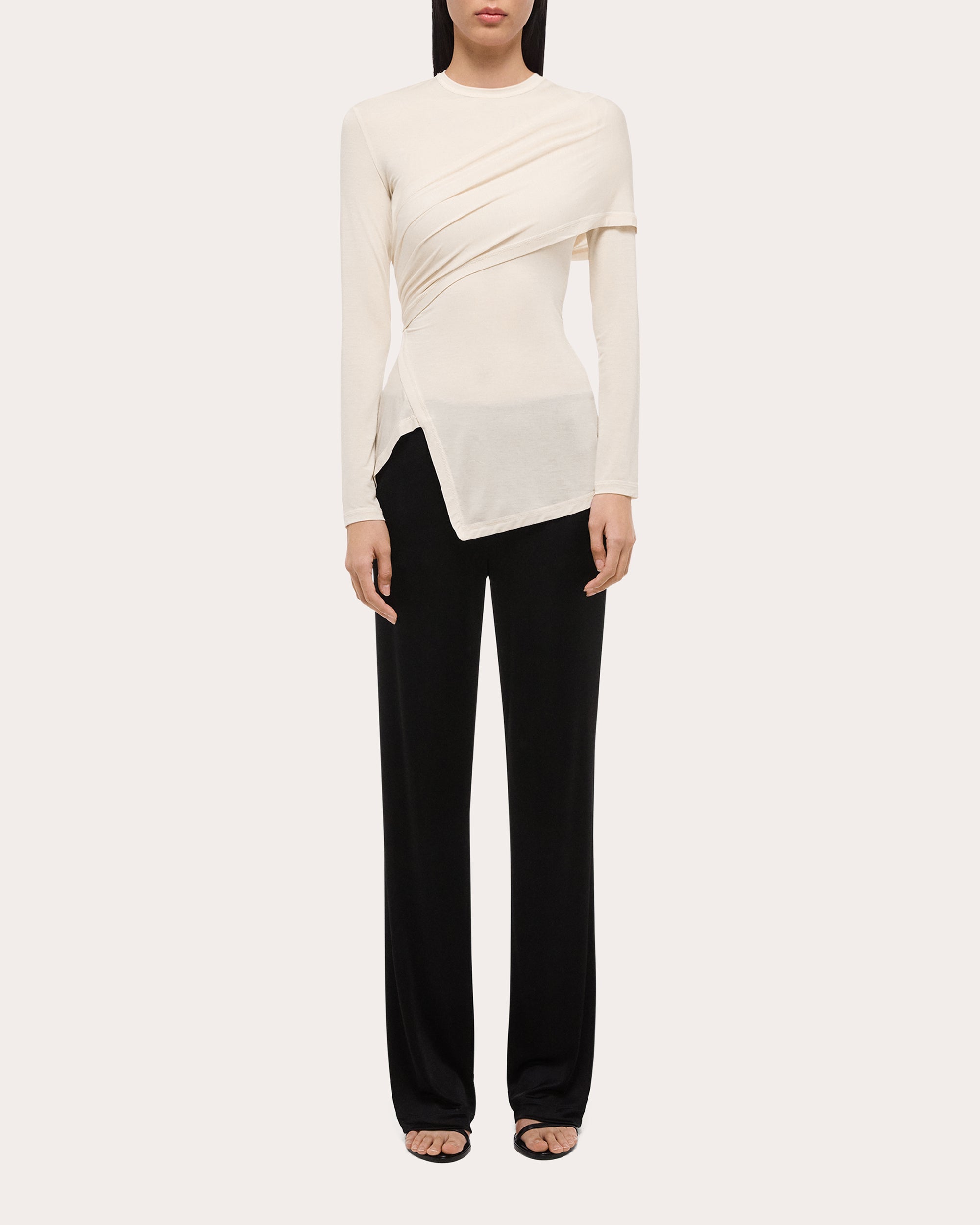Protection Asymmetric Draped Jersey Top
