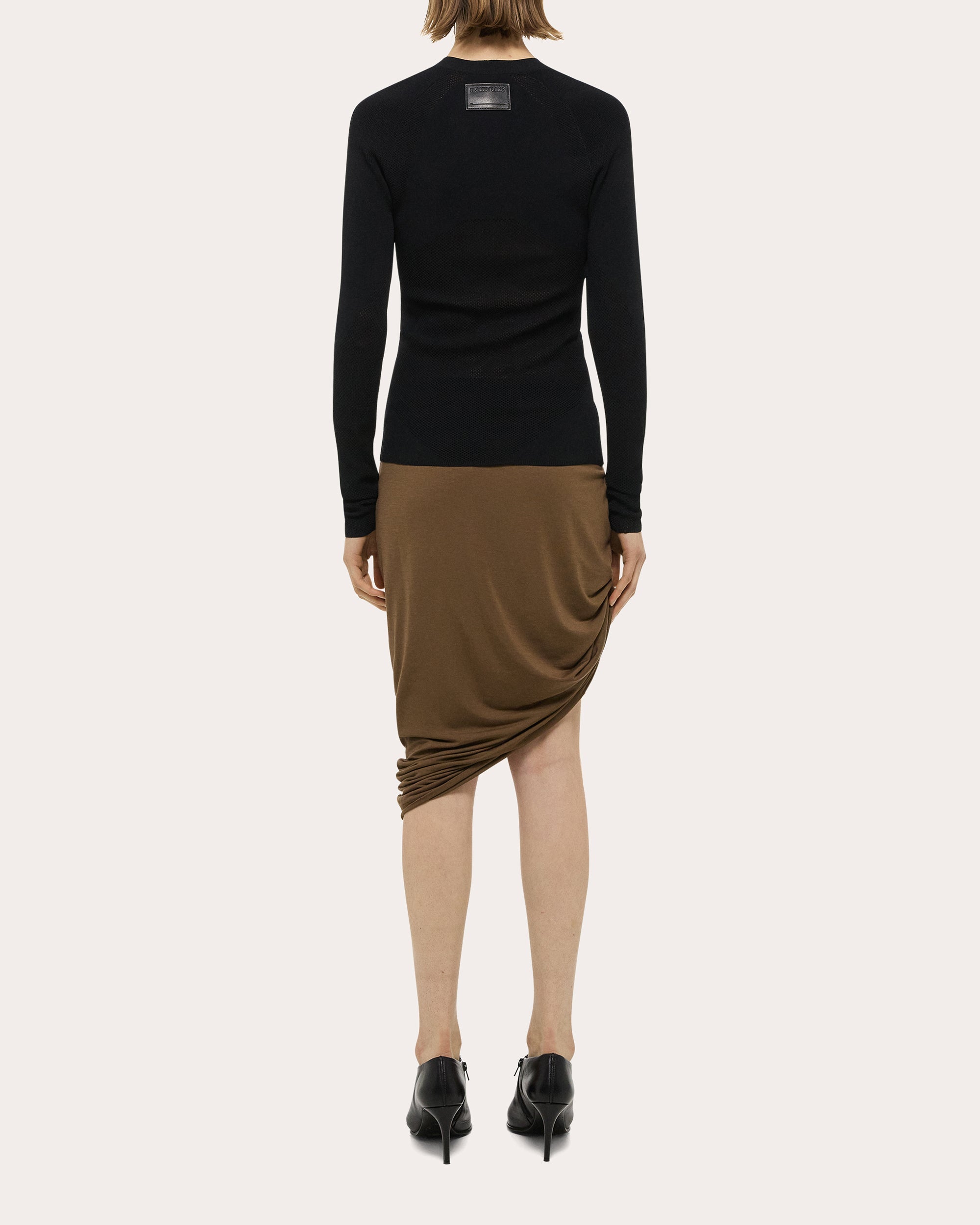 Mesh-Paneled Knit Top