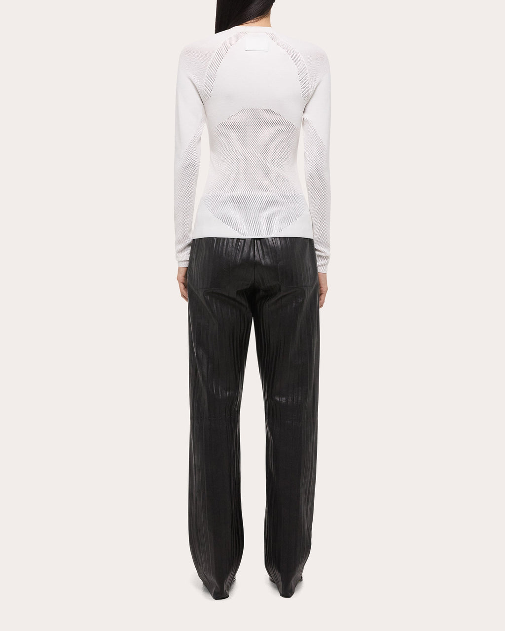 Mesh-Paneled Knit Top
