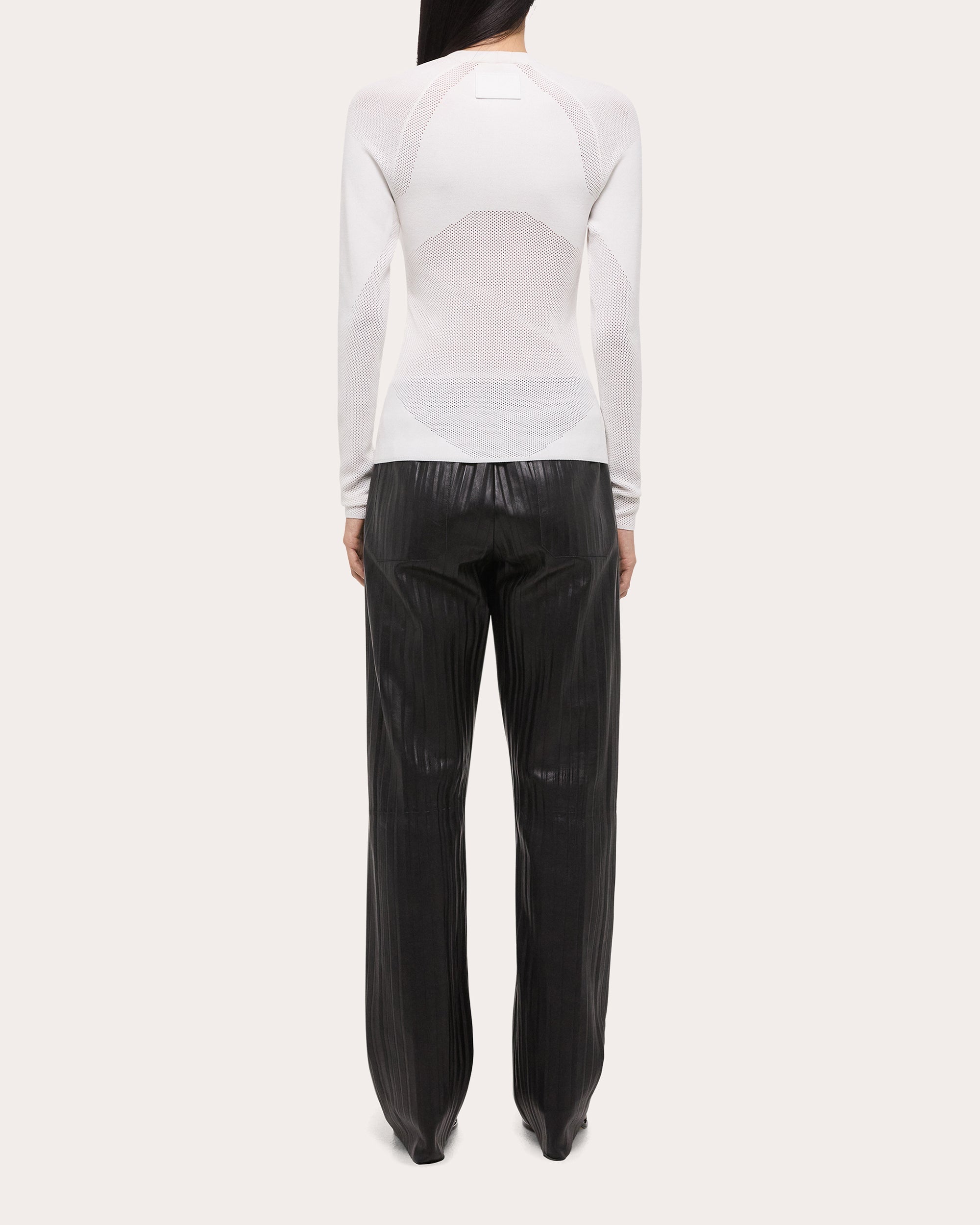 Mesh-Paneled Knit Top