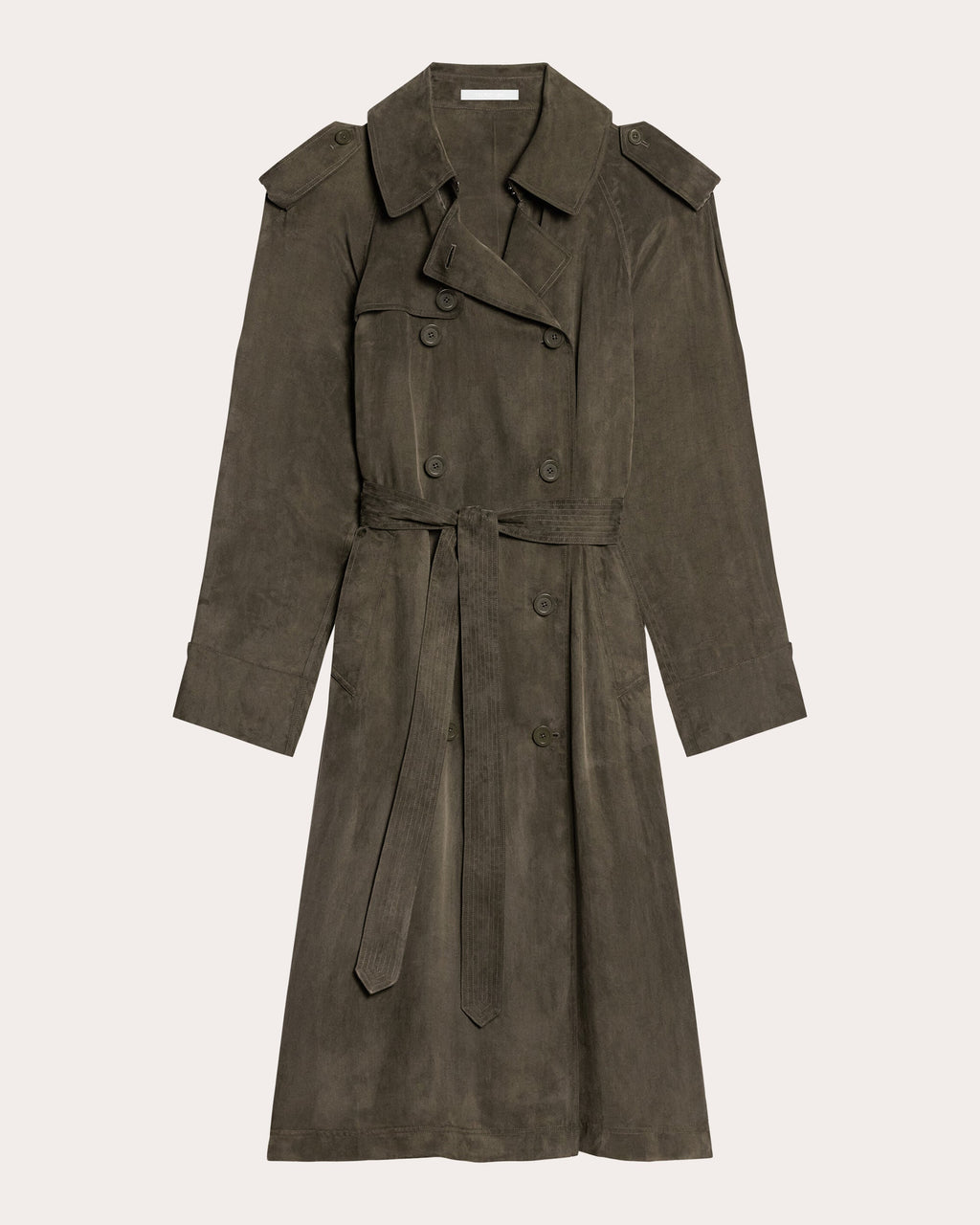 Fluid Microsuede Trench Coat