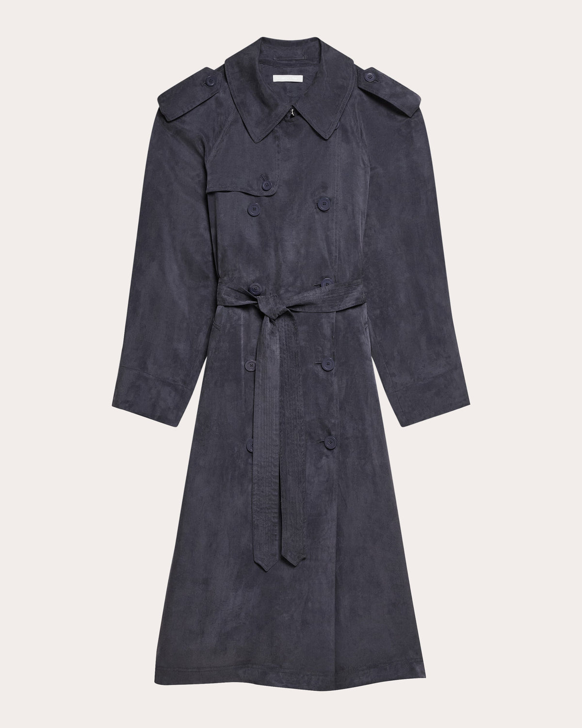 Fluid Microsuede Trench Coat