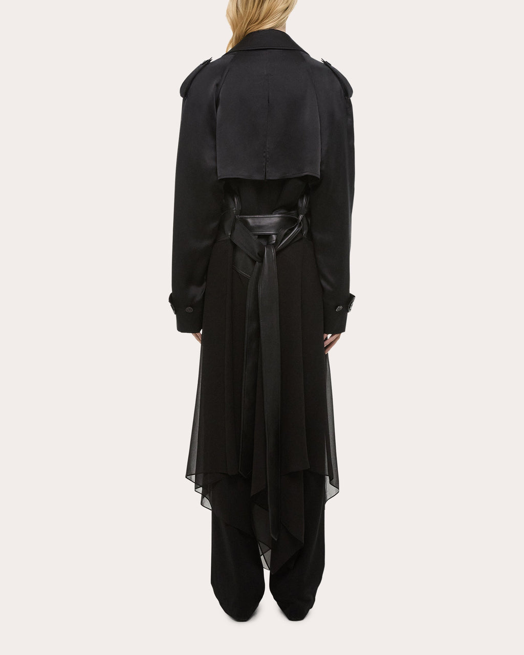 Silk Chiffon Handkerchief Trench Coat