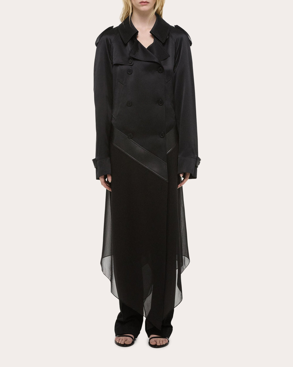 Silk Chiffon Handkerchief Trench Coat