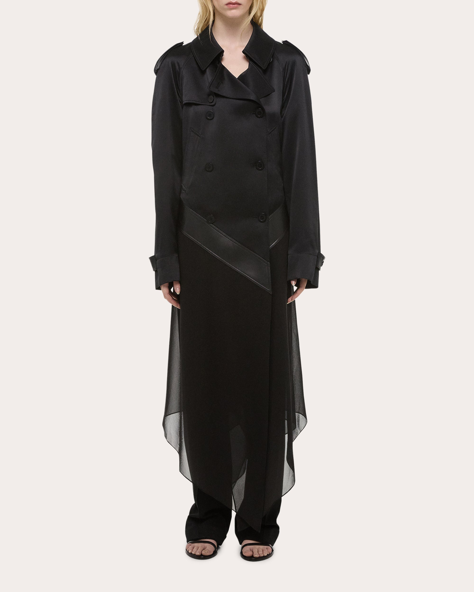 Silk Chiffon Handkerchief Trench Coat