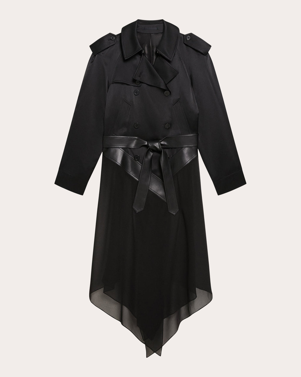 Silk Chiffon Handkerchief Trench Coat