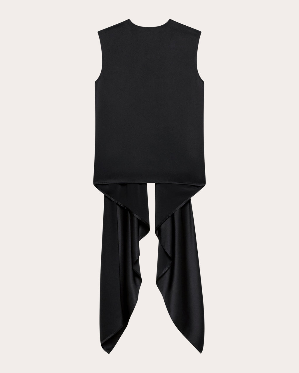 Silk Satin Reversible Scarf Drape Top