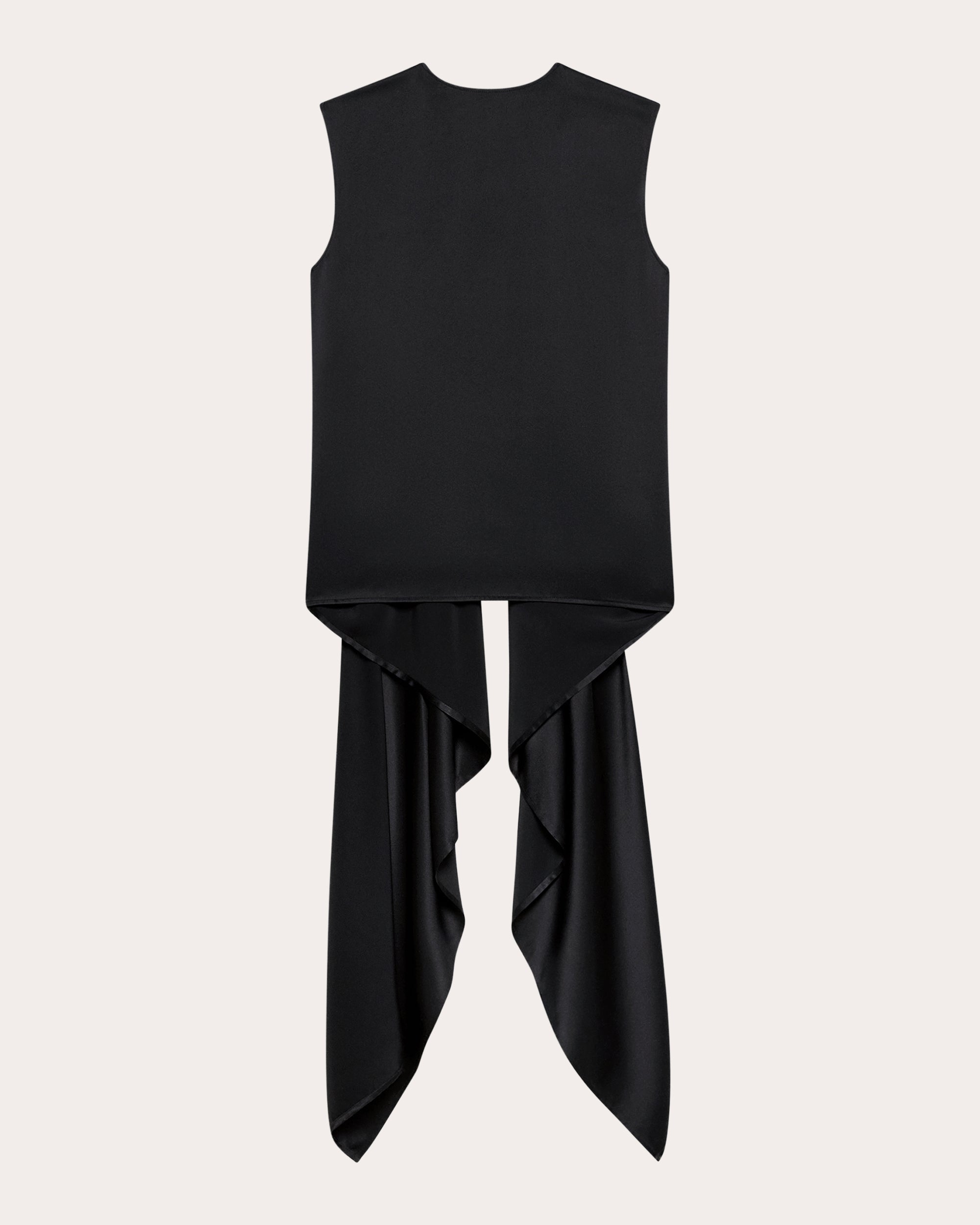 Silk Satin Reversible Scarf Drape Top
