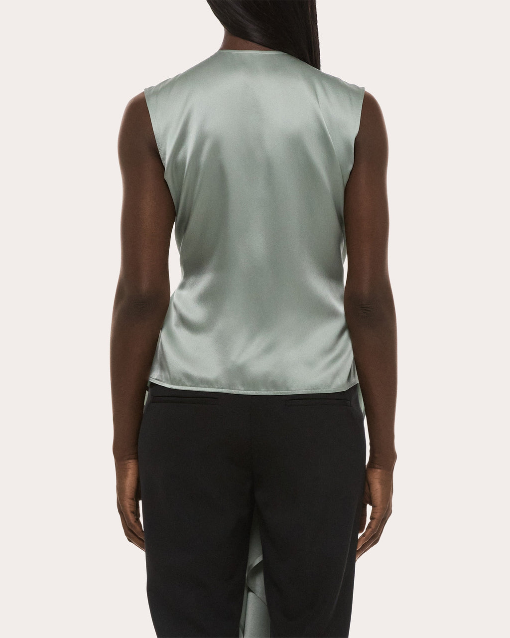 Silk Reversible Draped Scarf Top