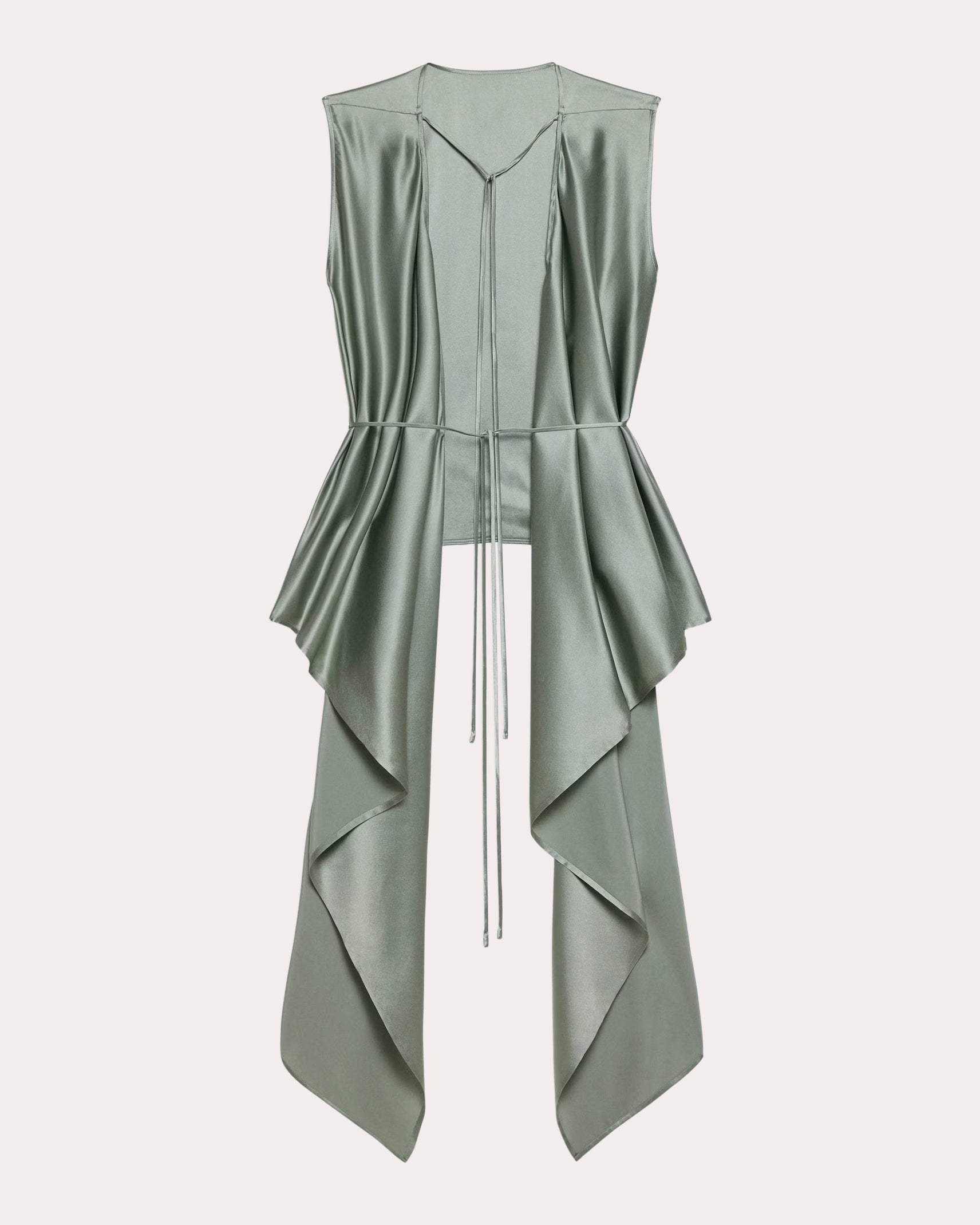 Silk Reversible Draped Scarf Top