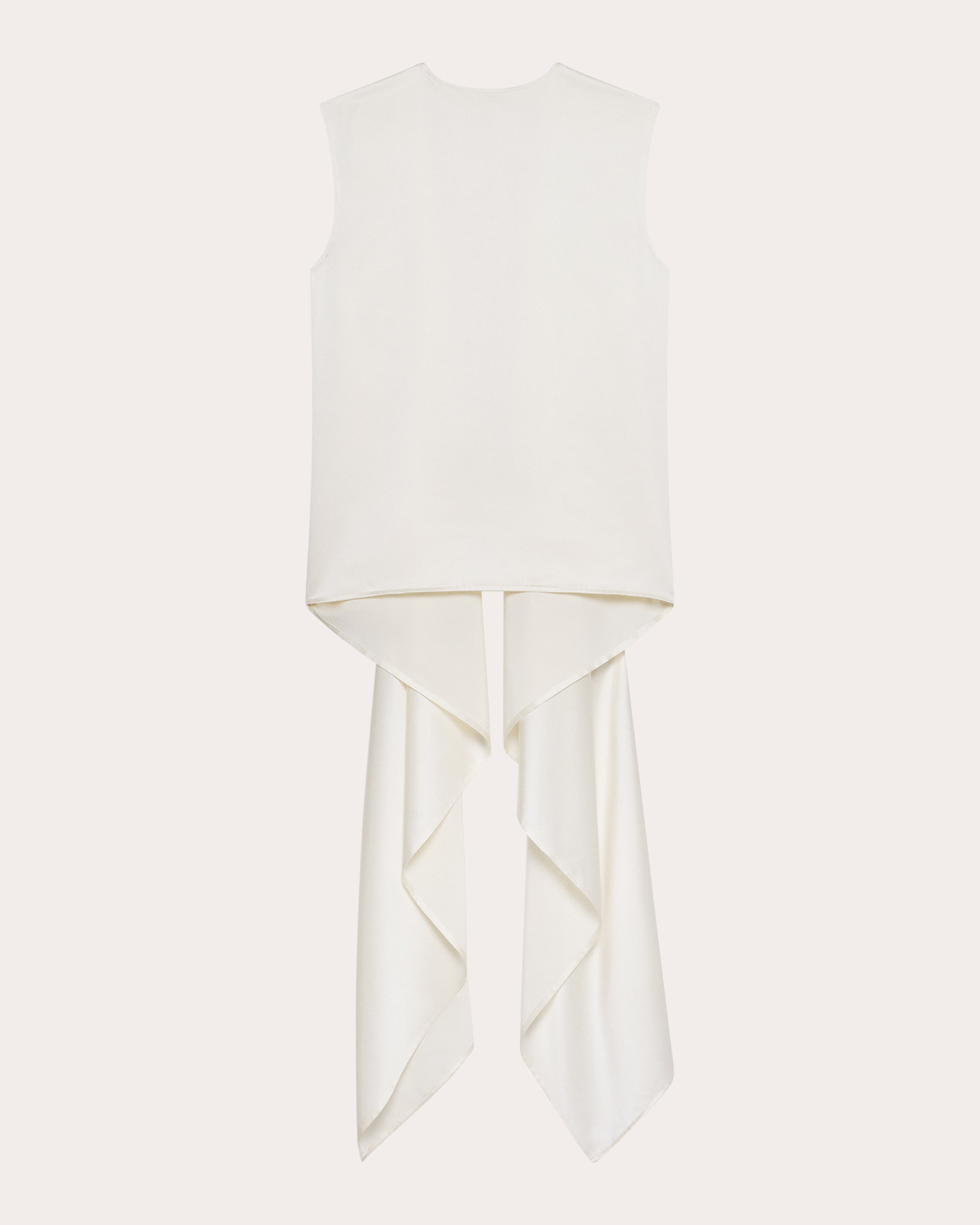 Silk Satin Reversible Scarf Drape Top
