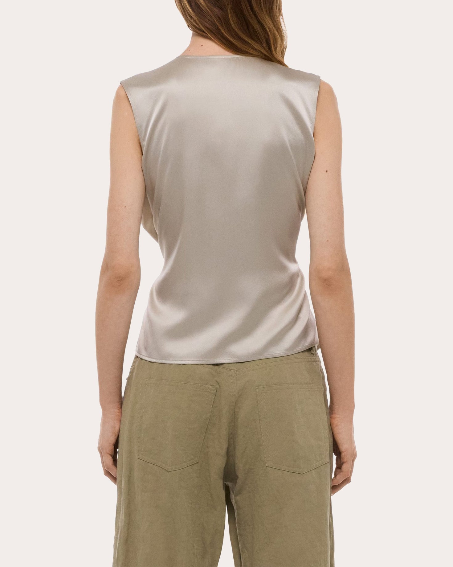 Silk Reversible Draped Scarf Top