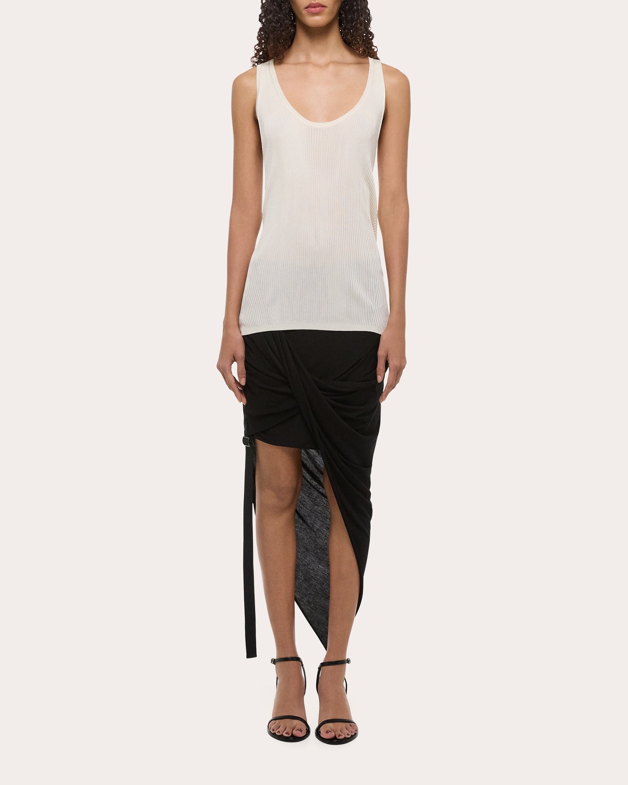 Rib Knit Twisted Racerback Tank Top