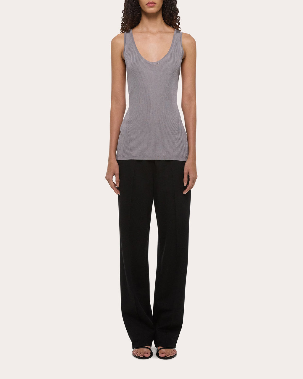 Rib Knit Twisted Racerback Tank Top