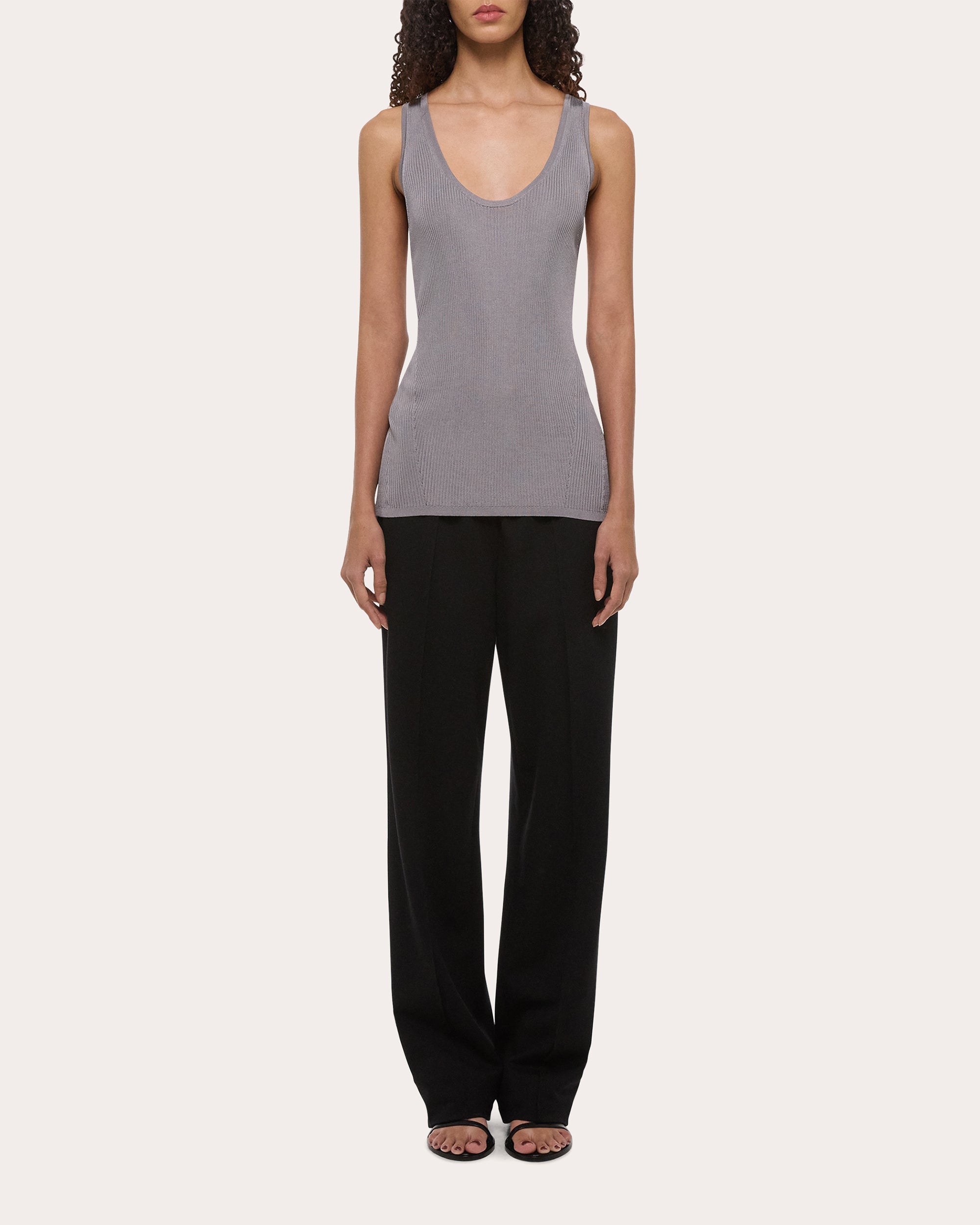 Rib Knit Twisted Racerback Tank Top