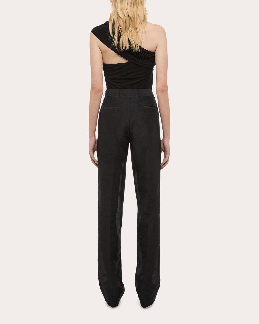 Sheer Organza Straight-Leg Car Trousers