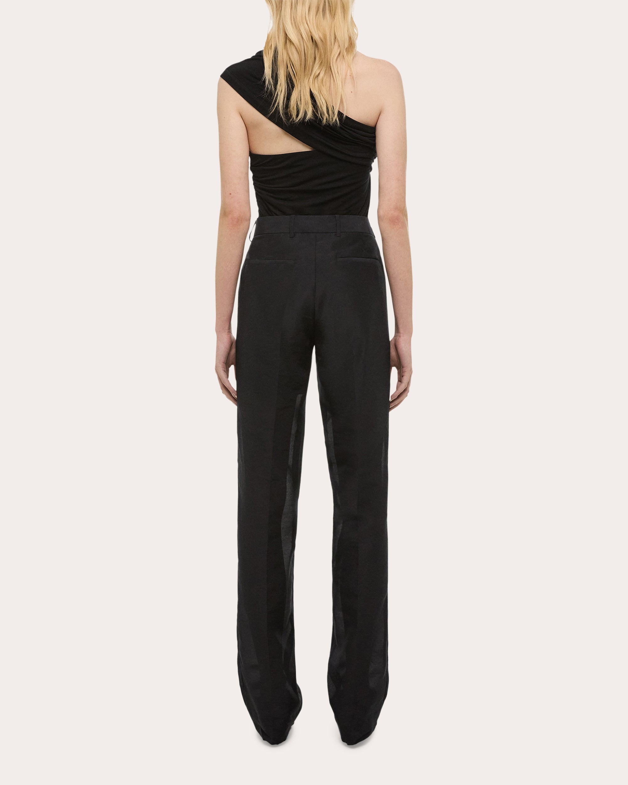 Sheer Organza Straight-Leg Car Trousers