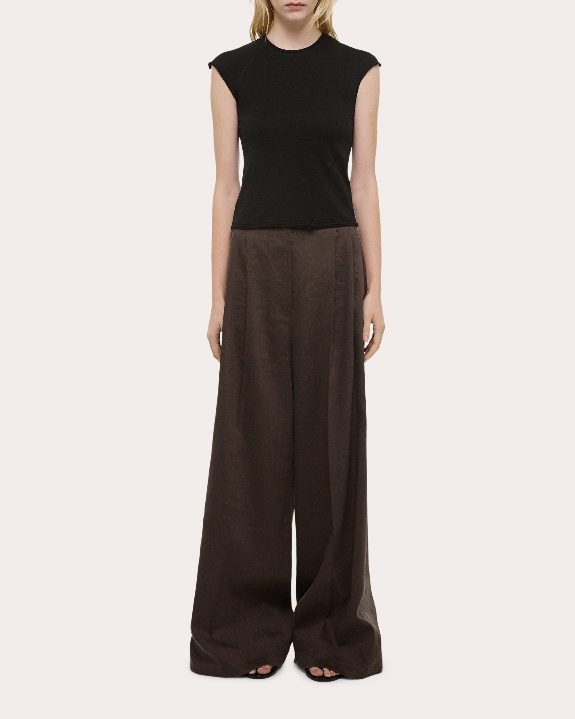 Jersey Twisted Crop Cap-Sleeve Tee