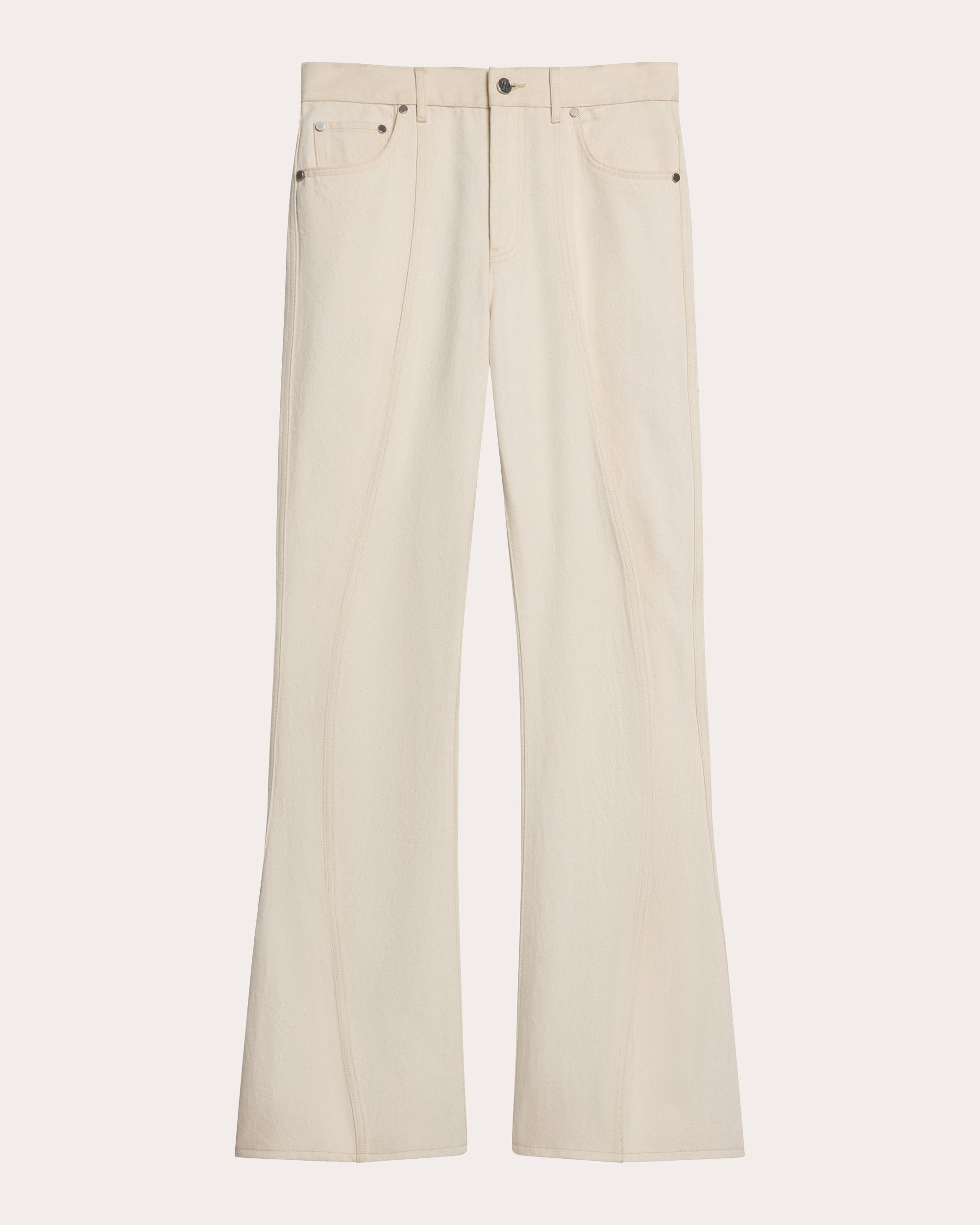 Curved Seam Straight-Leg Ski Jeans