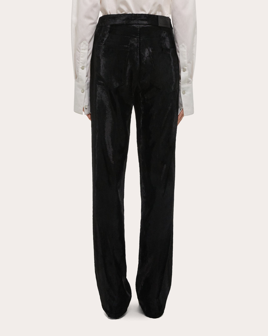 Faux Pony Hide Straight-Leg Pants