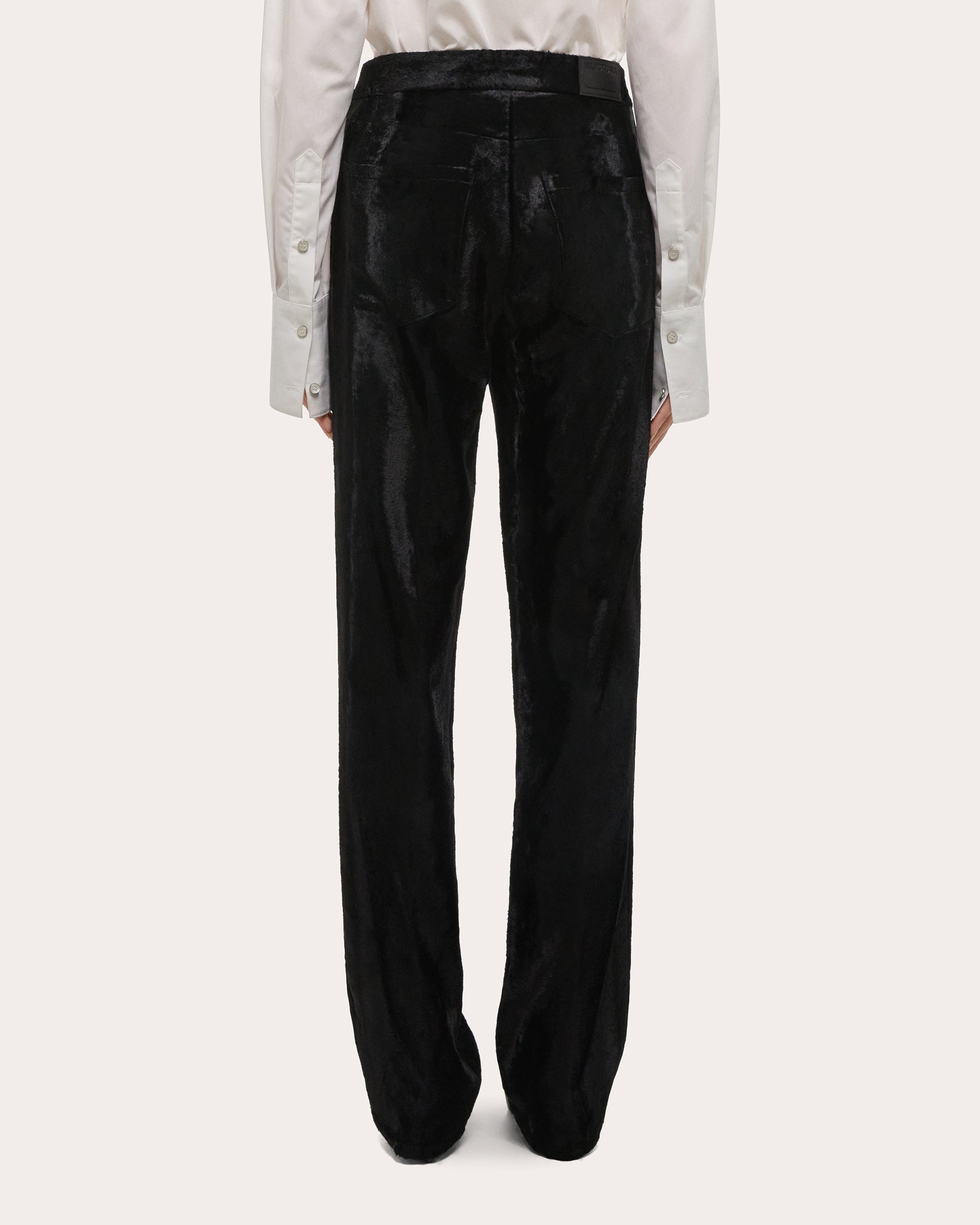 Faux Pony Hide Straight-Leg Pants