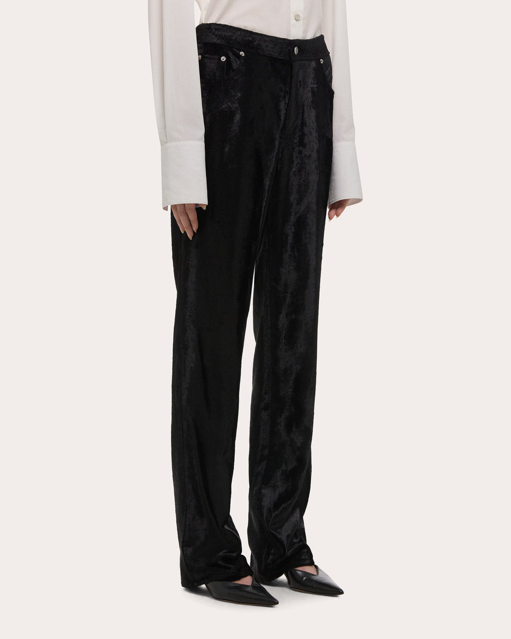 Faux Pony Hide Straight-Leg Pants
