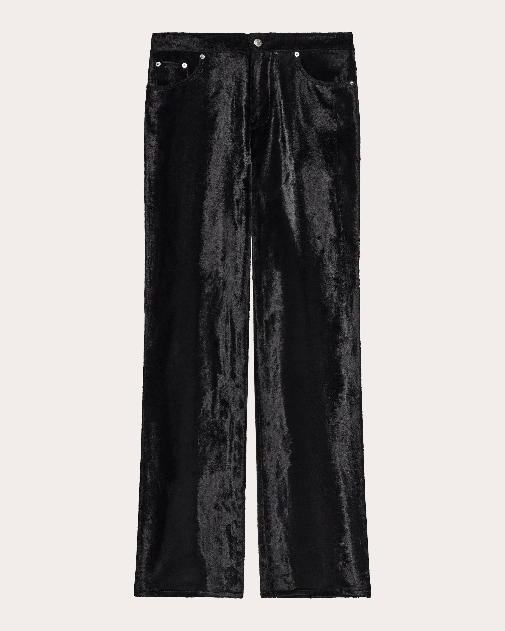 Faux Pony Hide Straight-Leg Pants