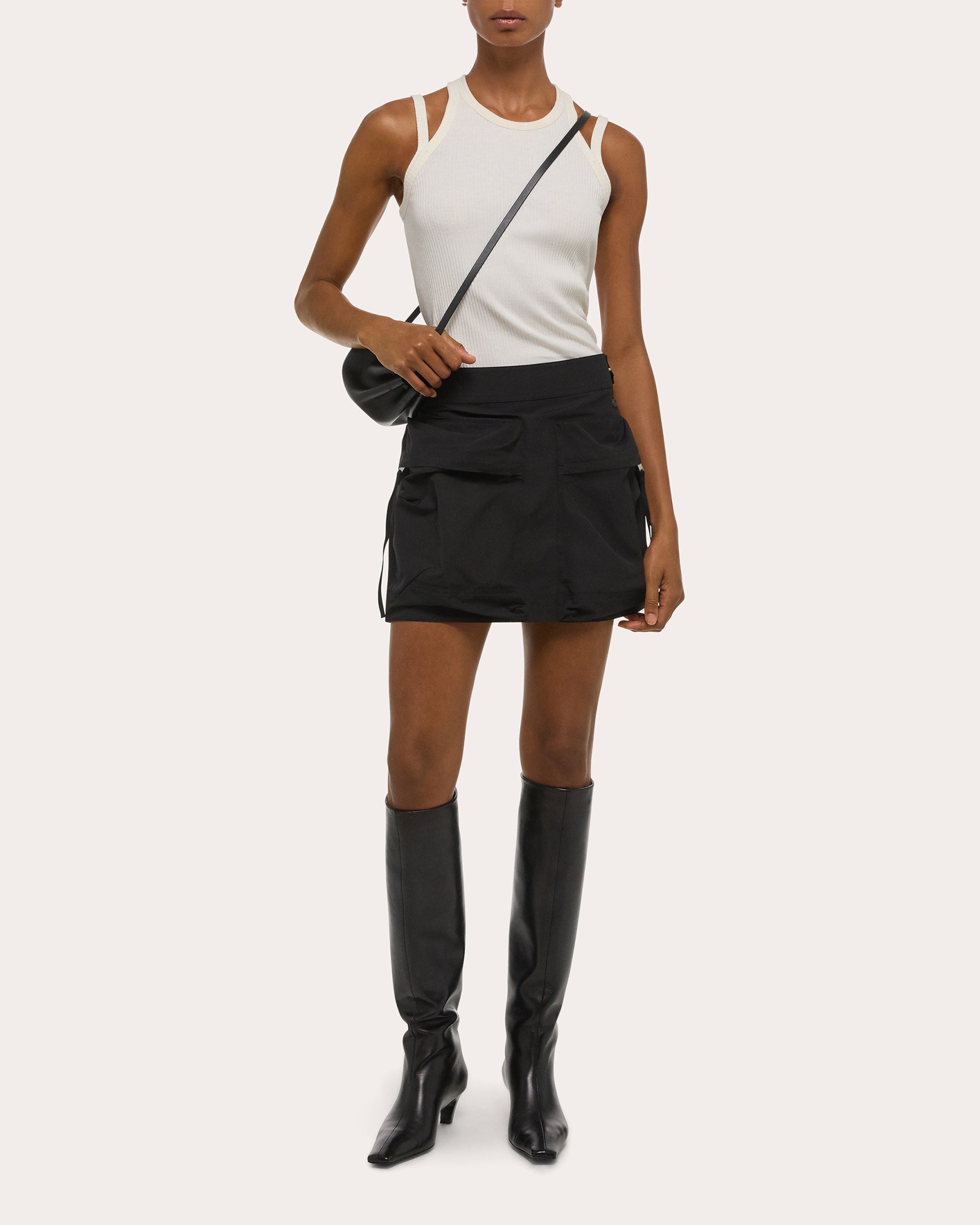 Tech Cotton Cargo Utility Mini Skirt