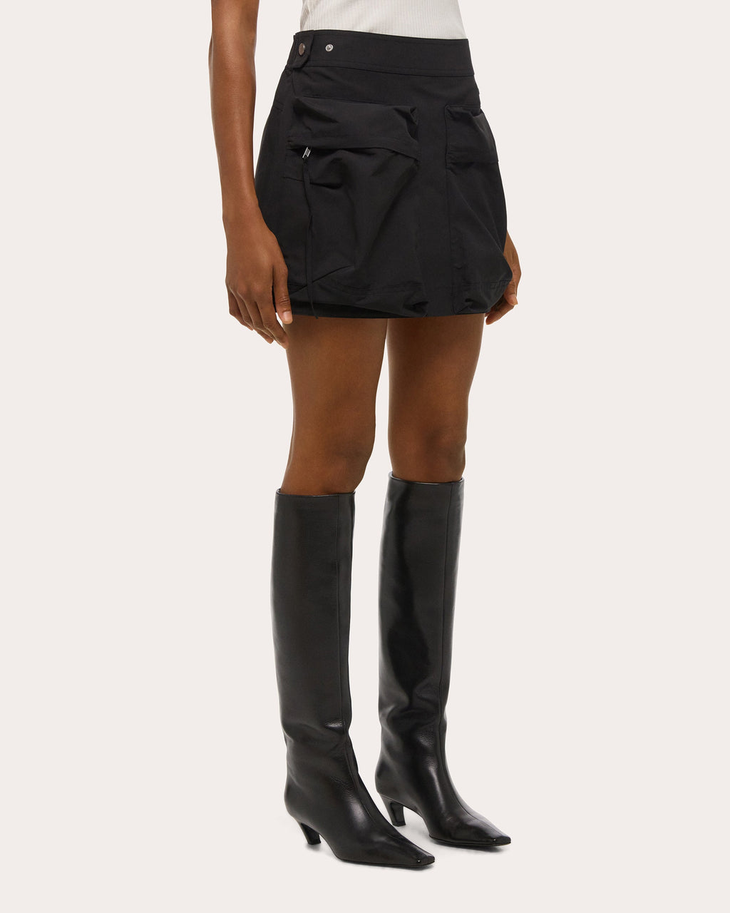 Tech Cotton Cargo Utility Mini Skirt