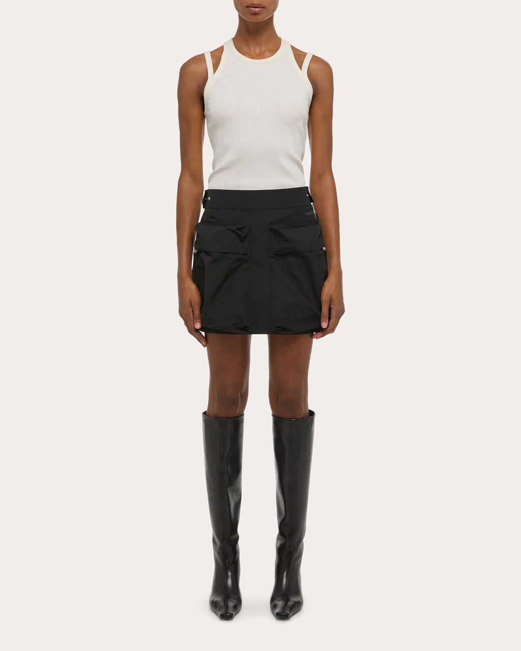 Tech Cotton Cargo Utility Mini Skirt