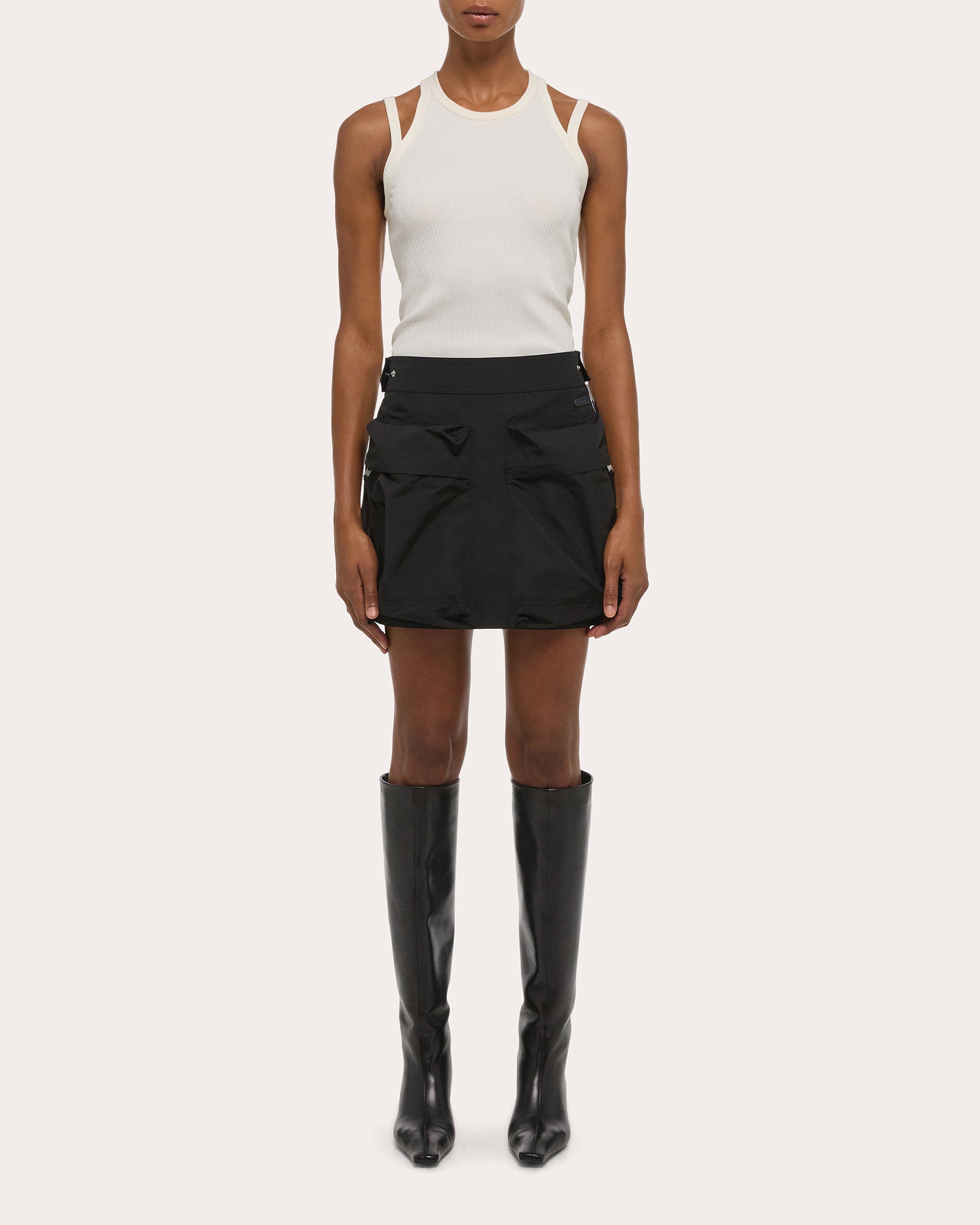 Tech Cotton Cargo Utility Mini Skirt