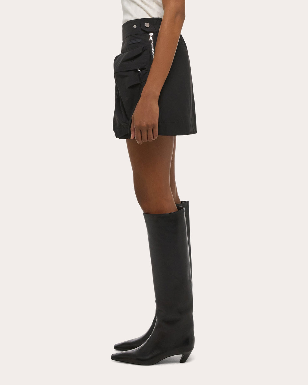 Tech Cotton Cargo Utility Mini Skirt