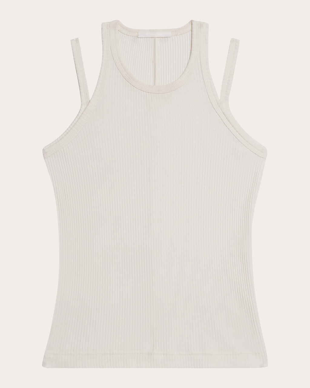 Ribbed Cotton Strappy Racerback Tank Top
