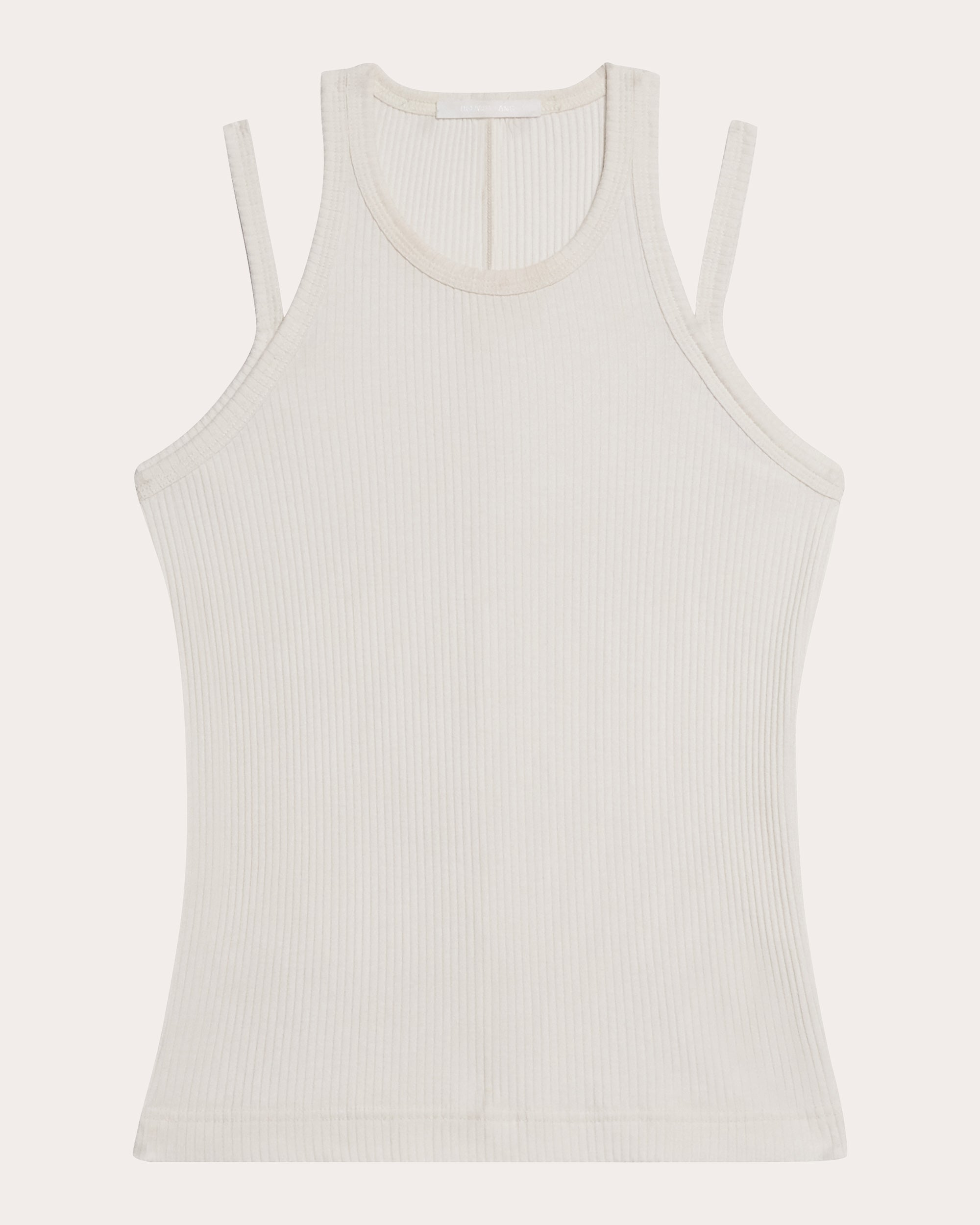 Ribbed Cotton Strappy Racerback Tank Top