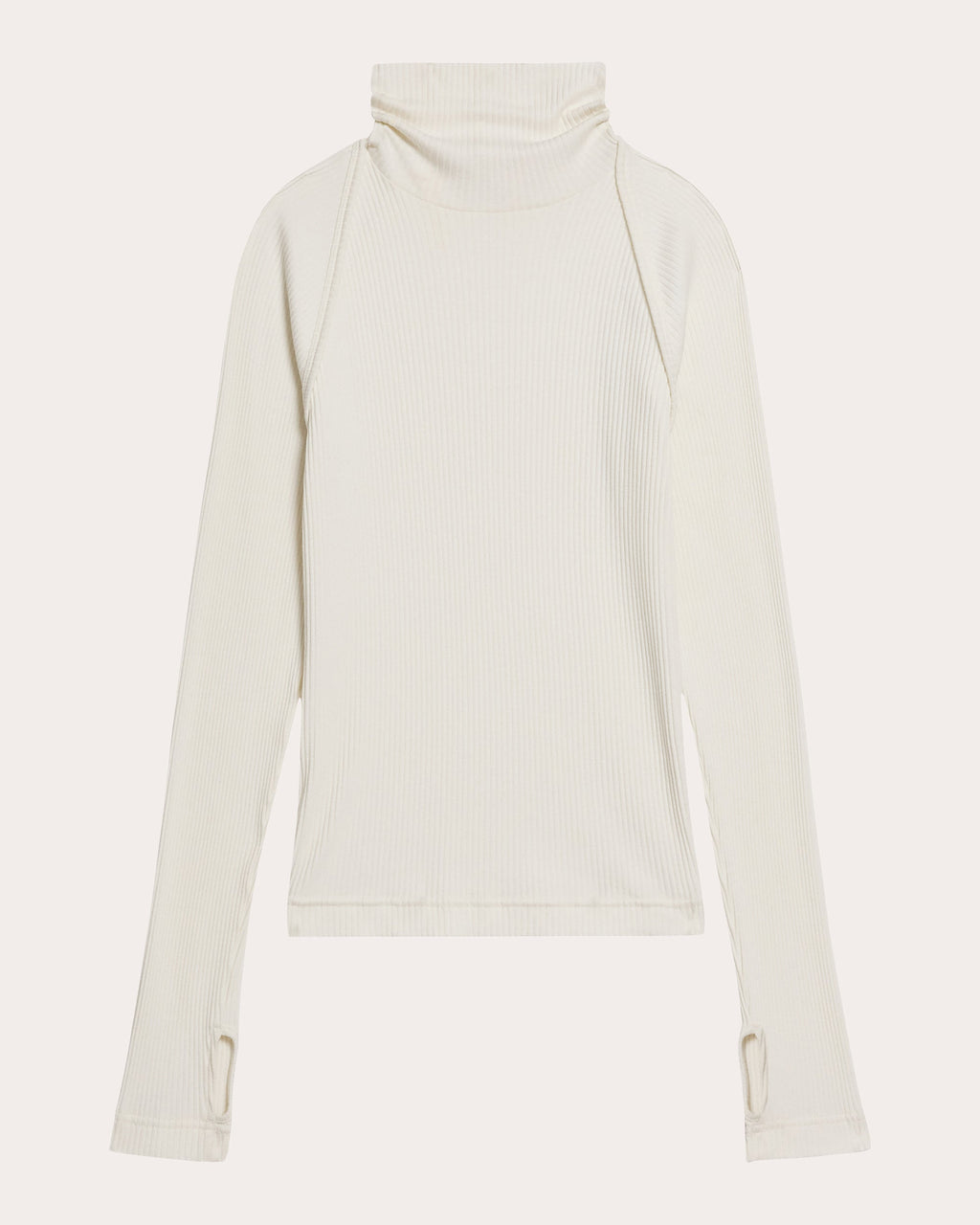 Ribbed Knit Cotton Shrug Turtleneck