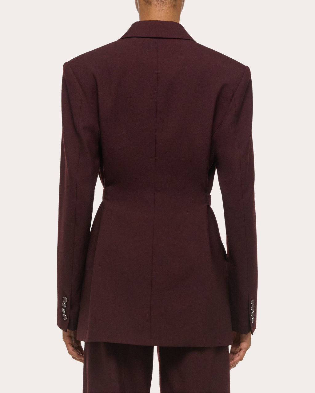 Wool Belted Double-Breasted Blazer