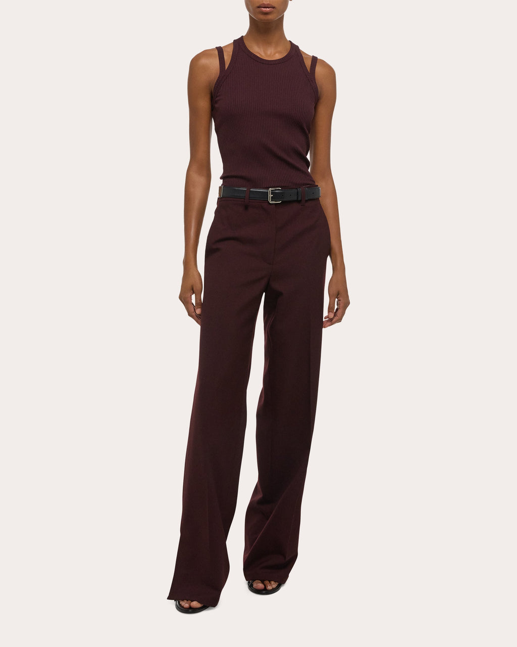 Wool Vented Straight-Leg Trousers