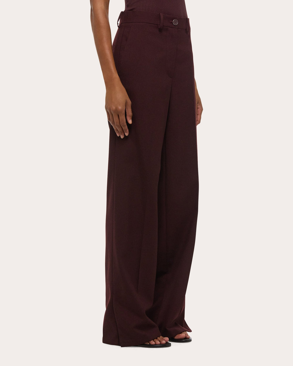 Wool Vented Straight-Leg Trousers