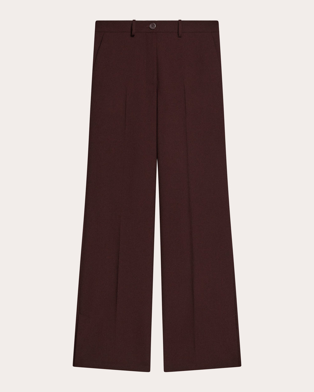 Wool Vented Straight-Leg Trousers
