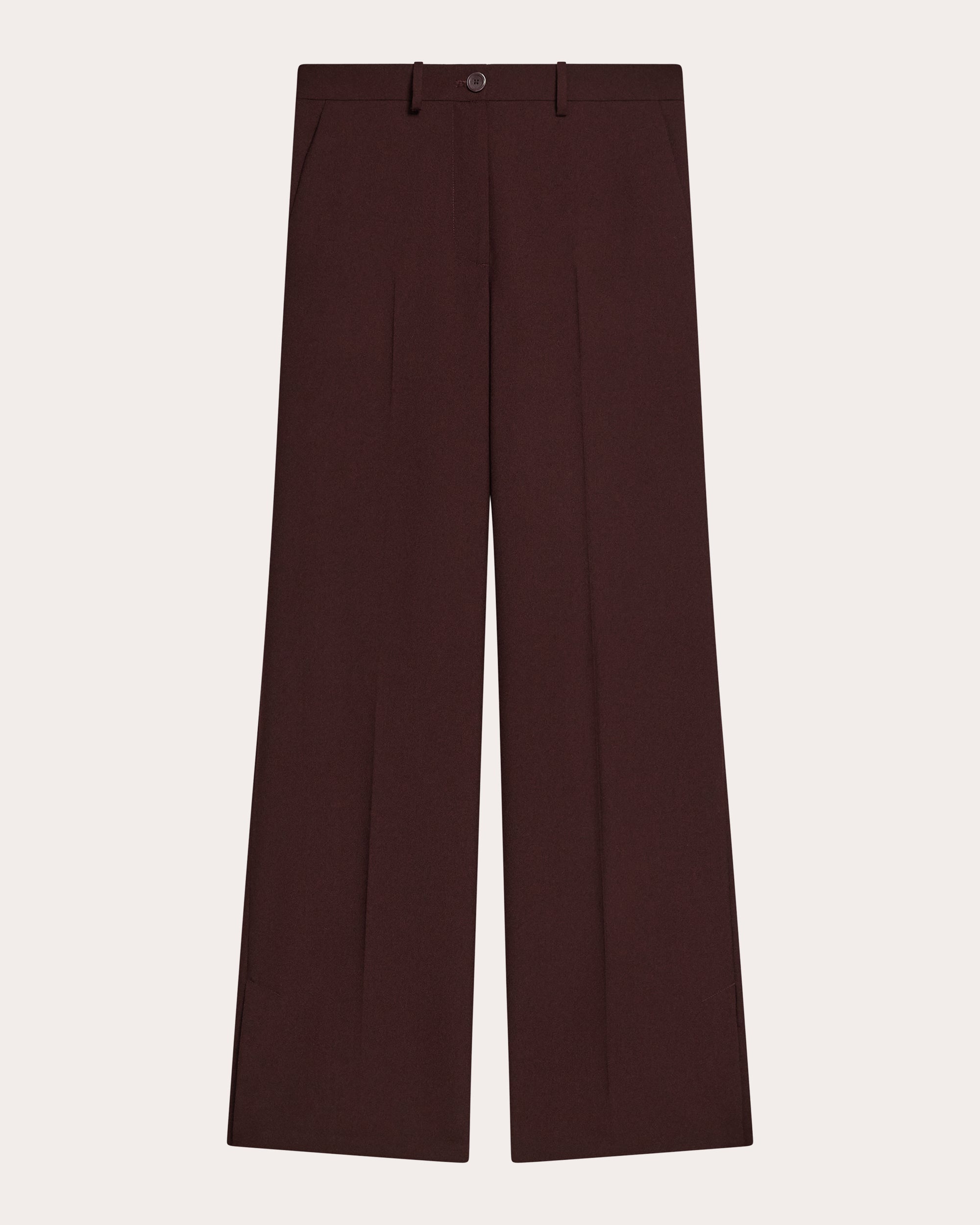 Wool Vented Straight-Leg Trousers