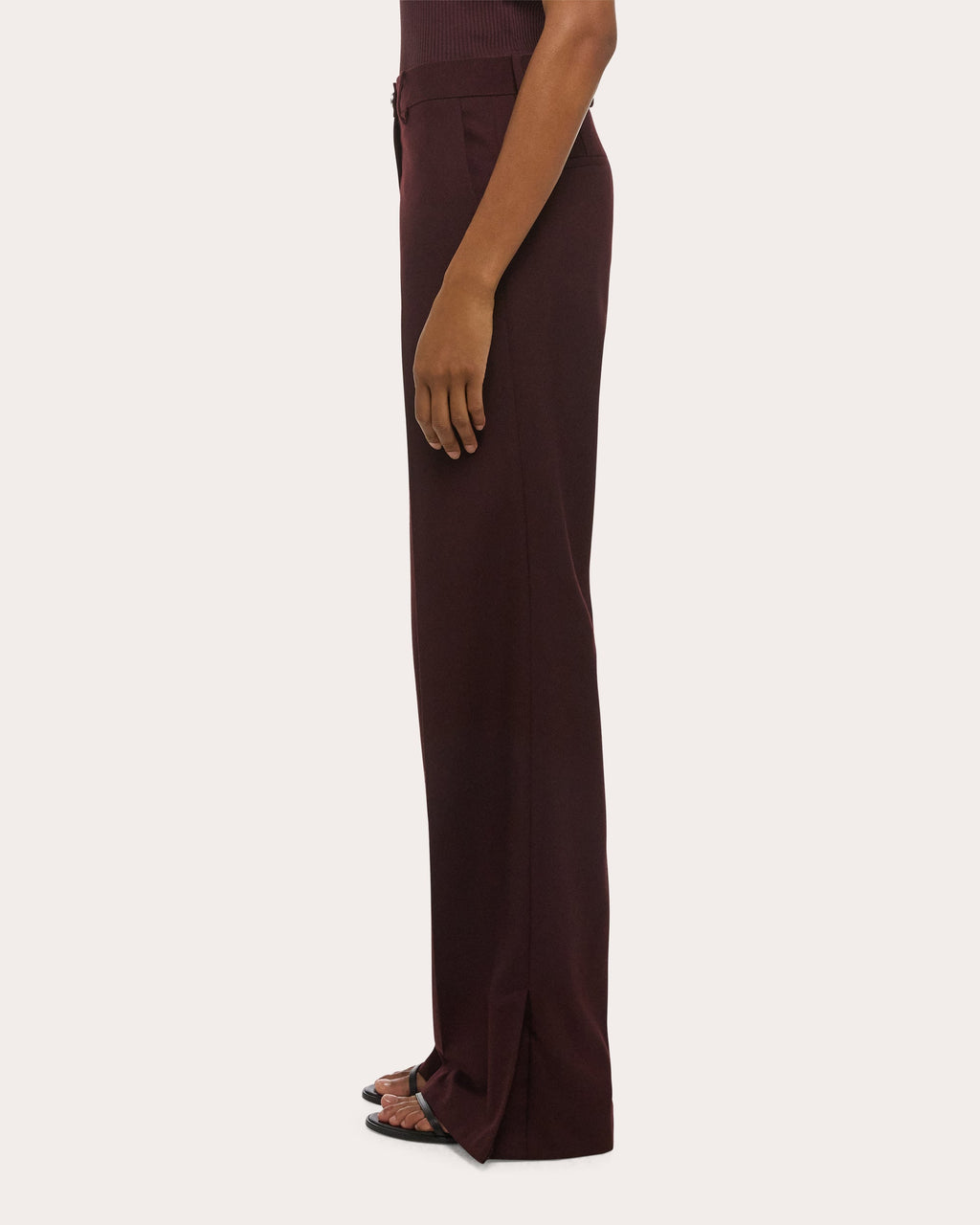 Wool Vented Straight-Leg Trousers